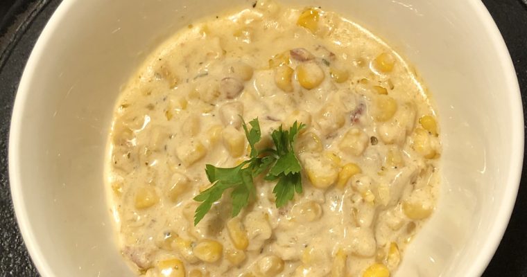Easy and Savory Slow Cooker Creamed Corn with Bacon