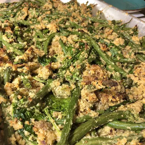 green bean casserole with sausage and spinach