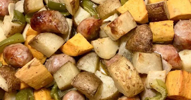 Easy Weeknight Roasted Sausage, Pepper and Onion Sheet Pan Supper