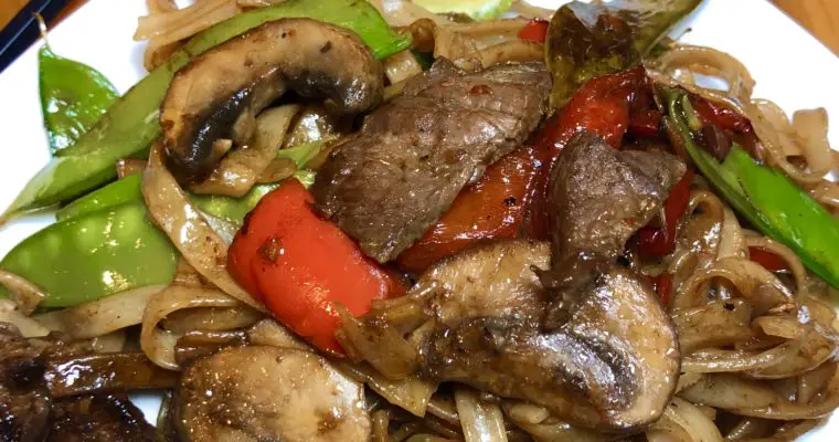 20-Minute Thai Beef Noodles with Mushroom and Snow Peas